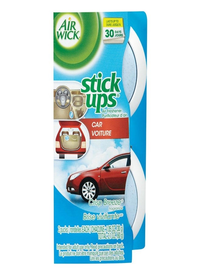 Air Wick Stick Ups Car Air Freshener, Crisp Breeze (Packaging May Vary, 2ct PACK OF 12