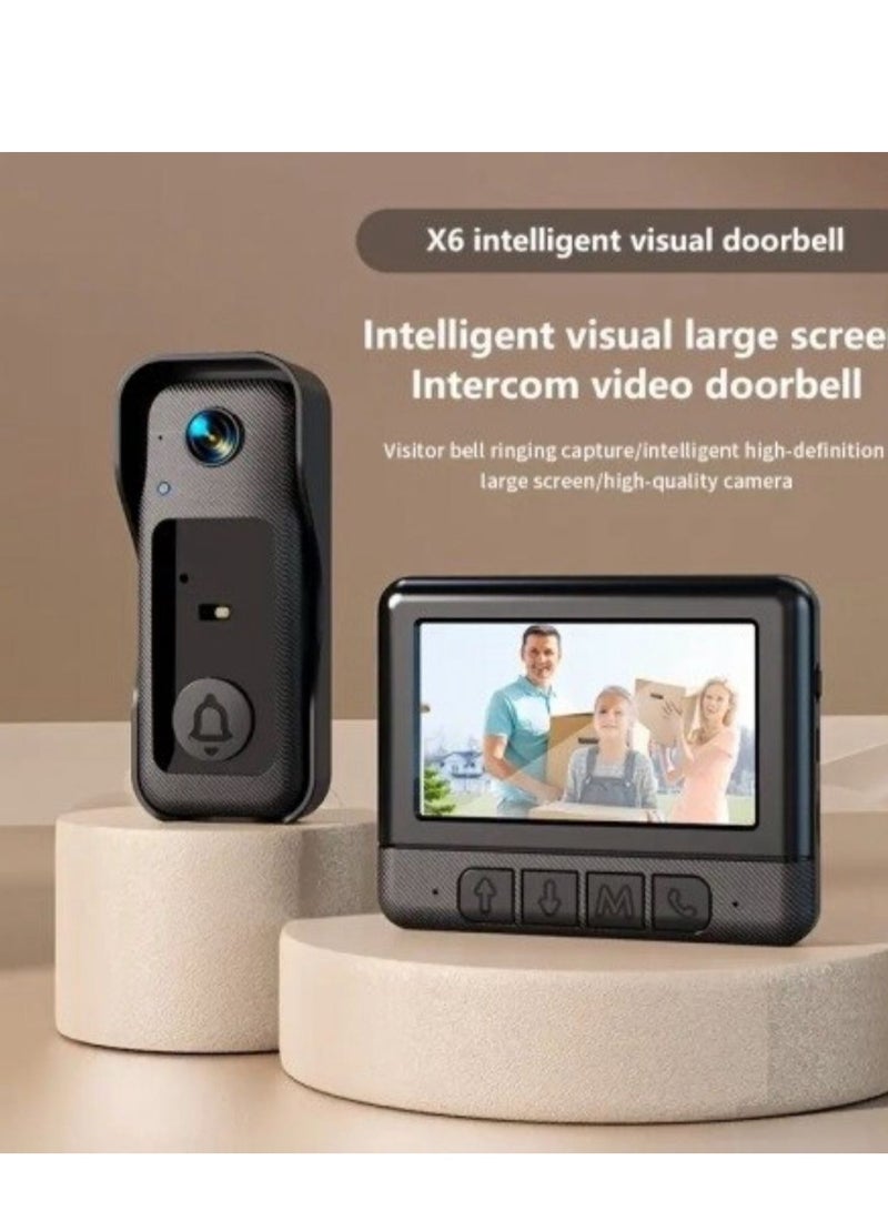 Video Doorbell with Monitor - Wireless Intercom Camera, Two-Way Audio, TF Card Slot, Night Vision, Button Control, Wall Mount (Not Waterproof) - Image 3