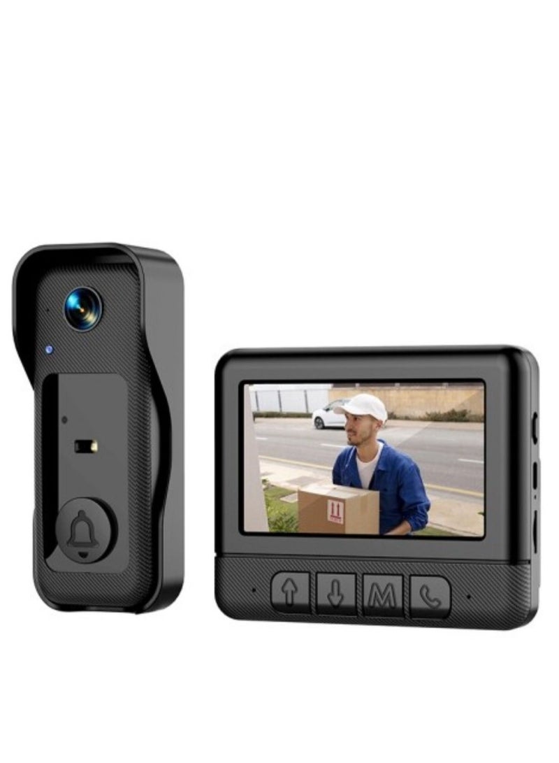 Video Doorbell with Monitor - Wireless Intercom Camera, Two-Way Audio, TF Card Slot, Night Vision, Button Control, Wall Mount (Not Waterproof) - Image 5