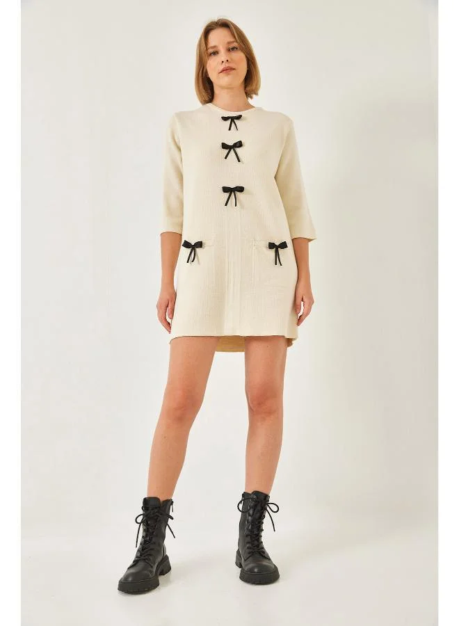 Ginger  Bow Detail A Line Dress for Women | Best Price UAE