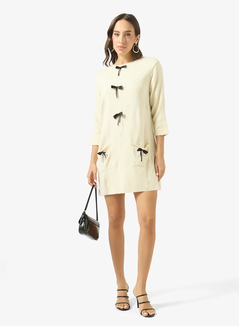 Ginger  Bow Detail A Line Dress for Women | Best Price UAE