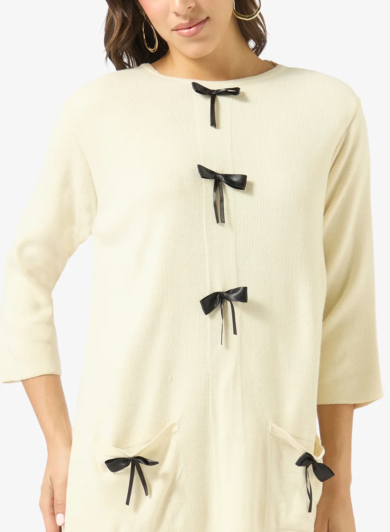 Ginger  Bow Detail A Line Dress for Women | Best Price UAE