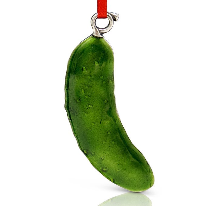 Christmas Pickle Ornament Green Handcrafted Pewter Christmas Ornament 2 14 Unbreakable