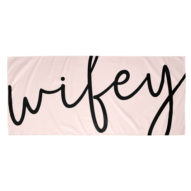 Santa Barbara Design Studio Beach Towels - Quick Dry Microfiber Oversized Towel Bath Sheet, 78" x 35", Wifey - Image 1