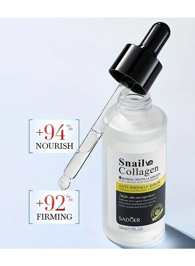 SADOER Snail Collagen Anti-Wrinkle Serum, 50ml - Hydrating & Firming Facial Essence for Soft, Smooth Skin | Reduces Dryness & Ages You Less - Image 5