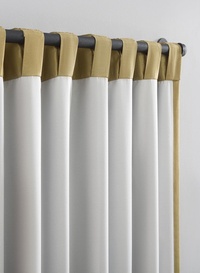 صن زيرو ستارة Sun Zero Greyson المصنوعة من حرير دوبيوني صناعي مزينة بشرابات مطرزة، عازلة للحرارة، مانعة للضوء تمامًا، ذات حلقات خلفية، مقاس 50 بوصة × 17 بوصة، لون ذهبي - Image 4