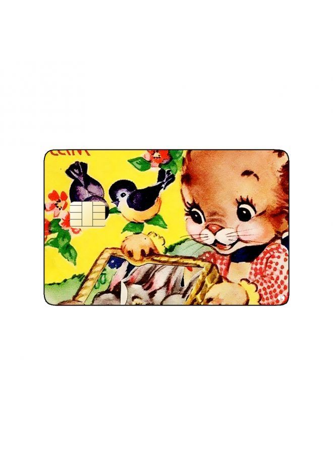 RKN PRINTED BANK CARD STICKER Cute Bunny Drawing With Birds - Image 2
