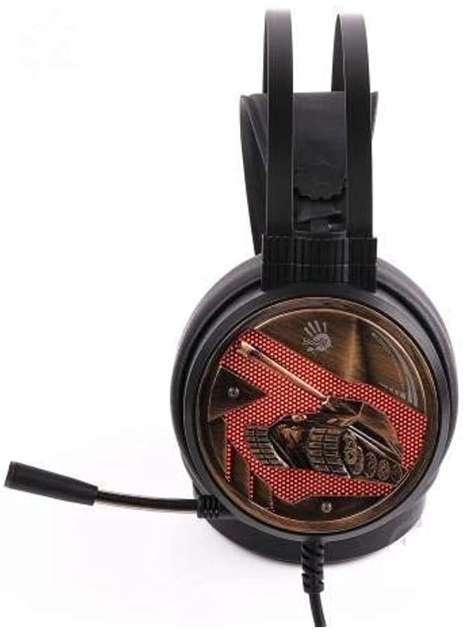 سماعة ألعاب G650S مع سلك برتقالي واحد باللون الأسود