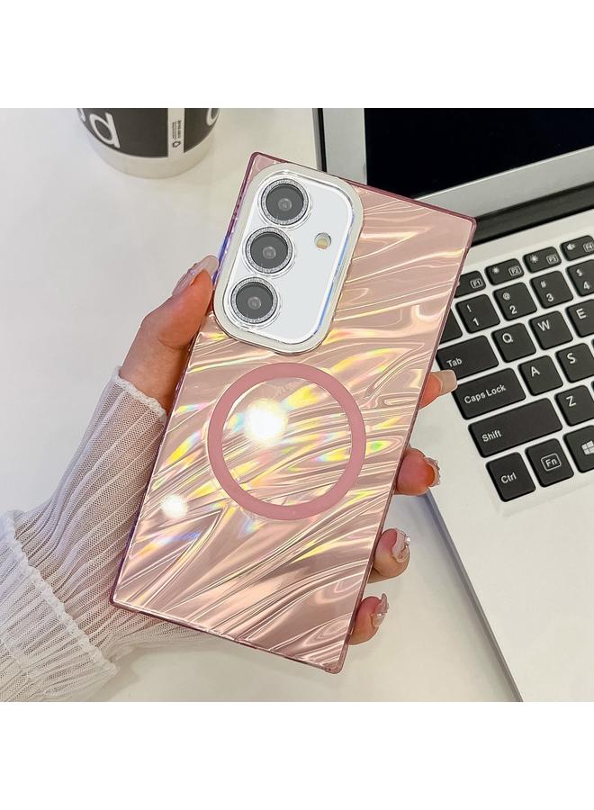 S-TOP Case For Samsung Galaxy A35 5G Plating Texture MagSafe TPU Phone Case with Glitter Lens Film - Image 1