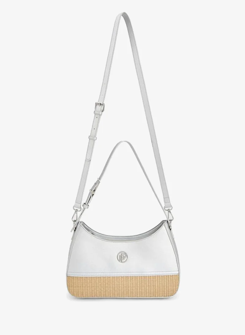 ببرمنة Textured Shoulder Bag With Zip Closure
