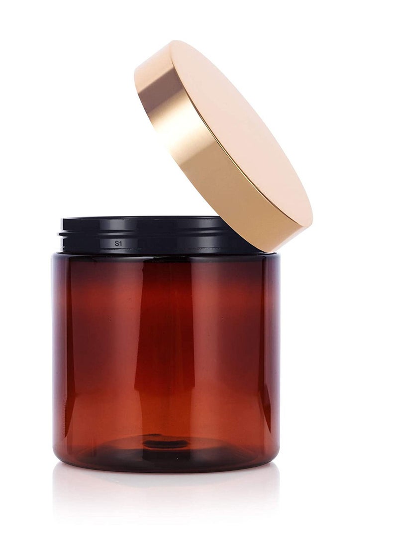 الصقر (150 مل) زجاجة فارغة قابلة لإعادة الملء لتخزين التوابل | جرة منتجات مستحضرات التجميل | حاوية طعام | الجرار البلاستيكية للحيوانات الأليفة | زجاجة بلاستيكية بغطاء معدني ذهبي - Image 2