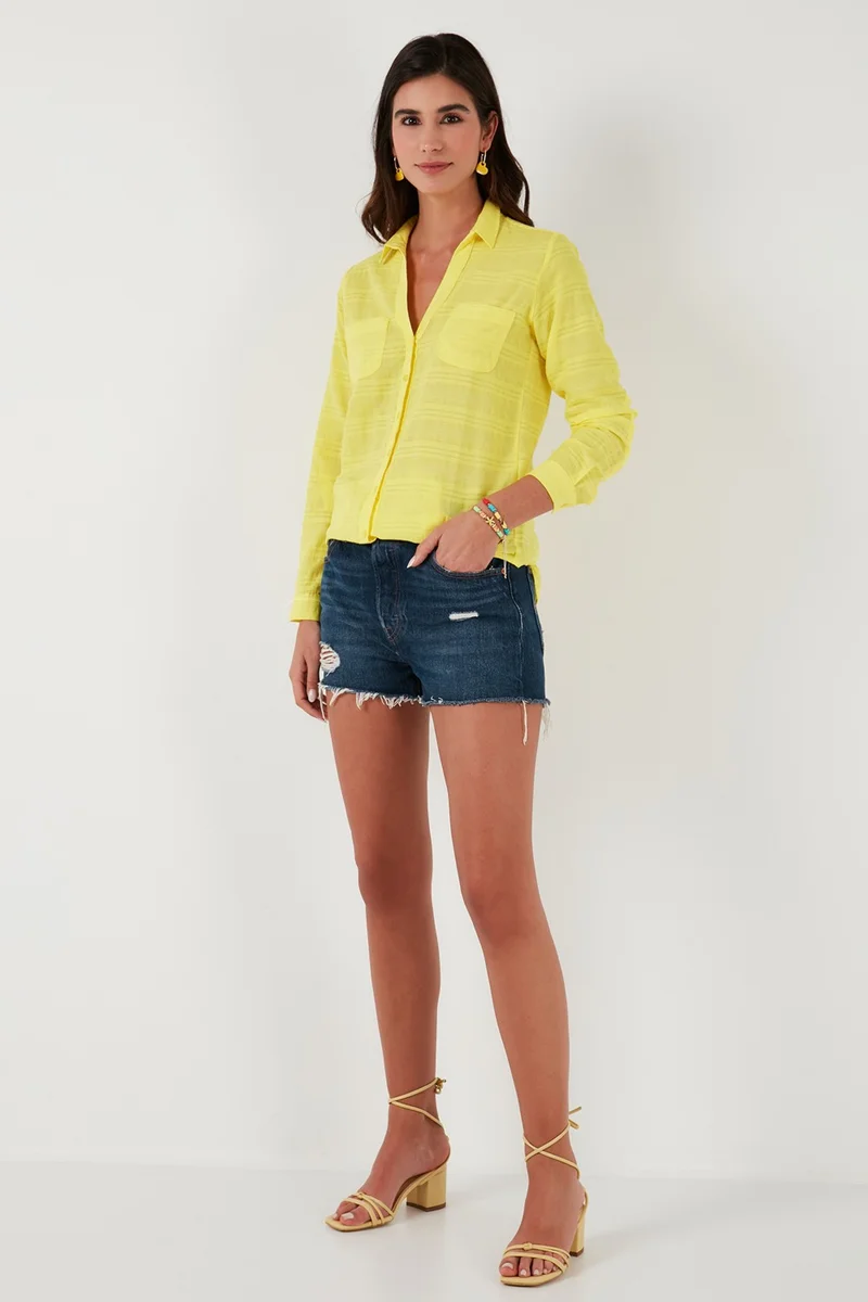 Lela Cotton Double Pocket Long Sleeve Shirt Women's Shirt 51425753