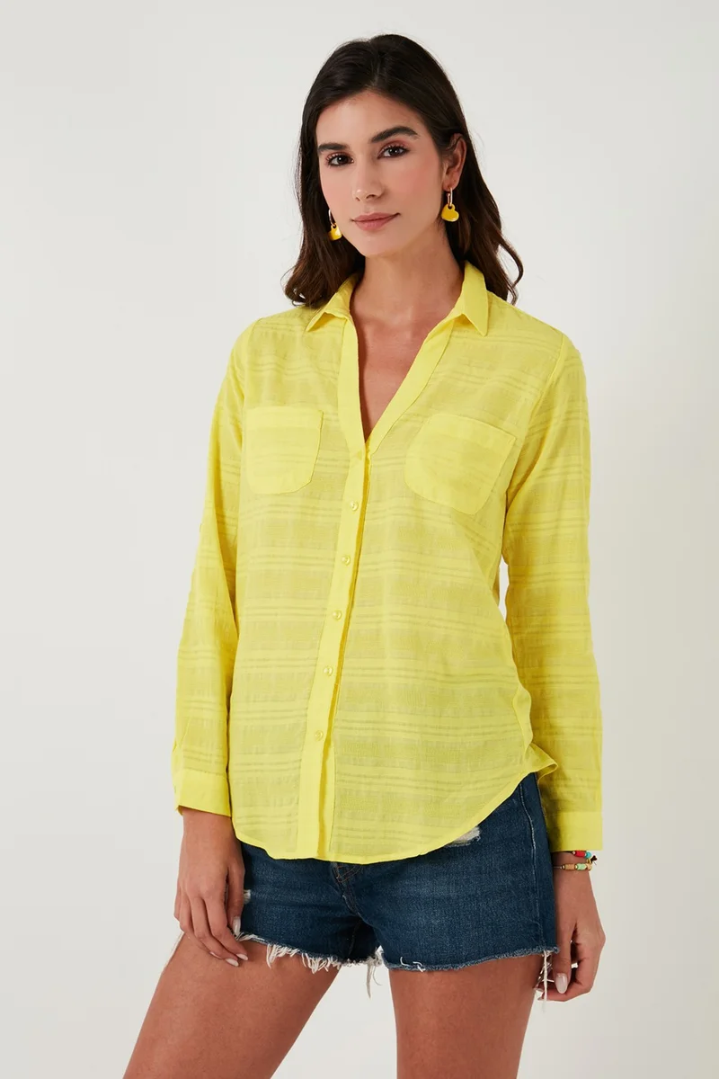Lela Cotton Double Pocket Long Sleeve Shirt Women's Shirt 51425753