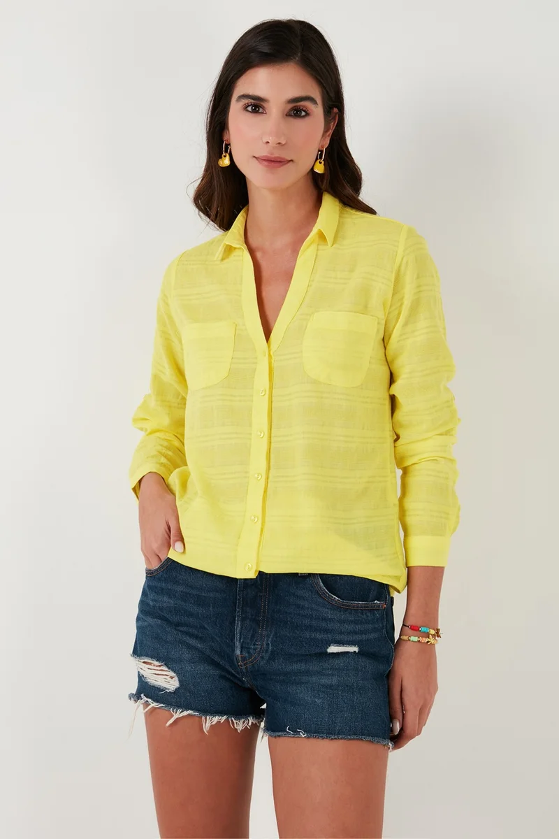 Lela Cotton Double Pocket Long Sleeve Shirt Women's Shirt 51425753