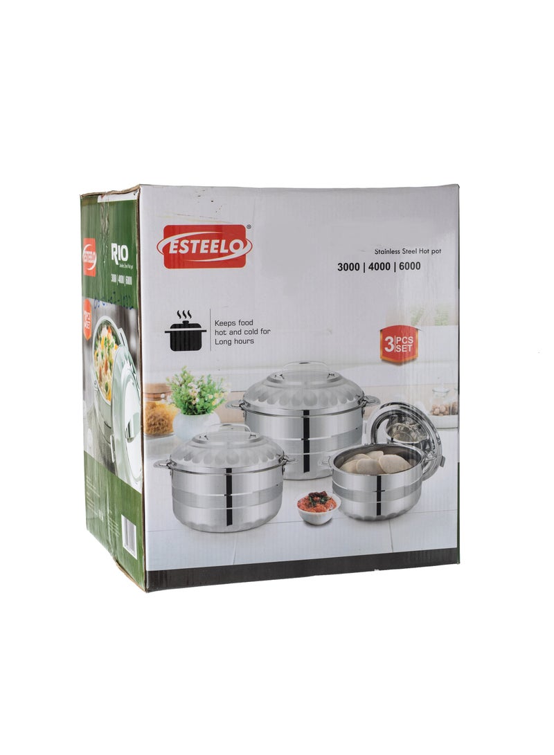 Esteelo Set 3 Pieces Stainless Steel Container 3000 ML / 4000 ML / 6000 ML - Image 3