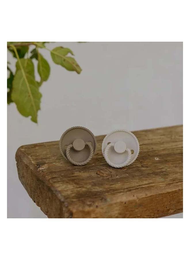 FRIGG Rope Latex Baby Pacifier 6-18M 2-Pack Portobello/silver Grey - Size 2 - Image 5