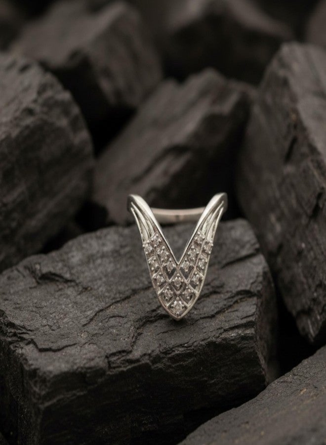 ZEELLO Curved Design with Cubic Zirconia Stones, Contemporary Style | Vanki Rings for Women & Girls |Stylish Classy Rings for Women - Image 3