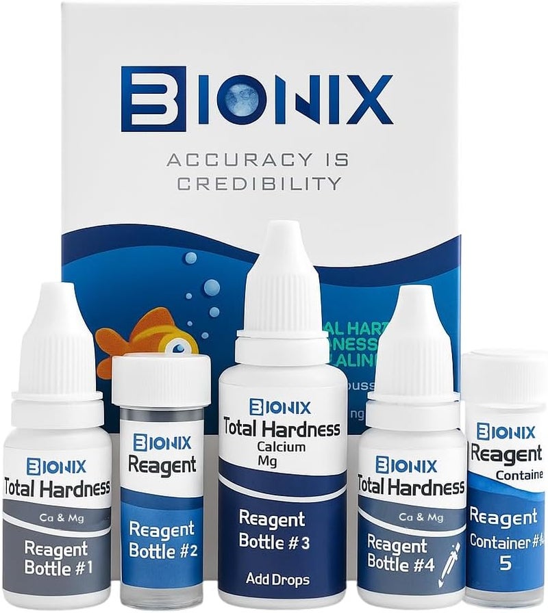 Bionix Total Hardness Test Kit | Measures Calcium and Magnesium Hardness | 100 Test. - Image 1
