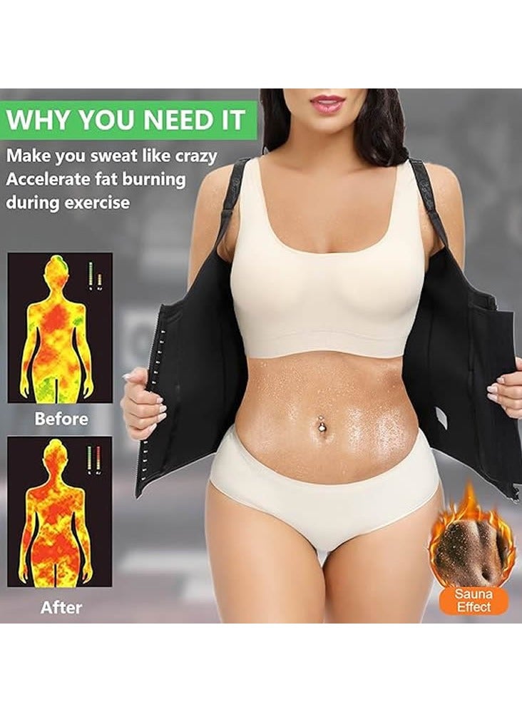 Waist Trainer Vest for Women,Zipper Corset Body Shaper for Tummy Control Neoprene Cincher Tank Top with Straps - Image 4