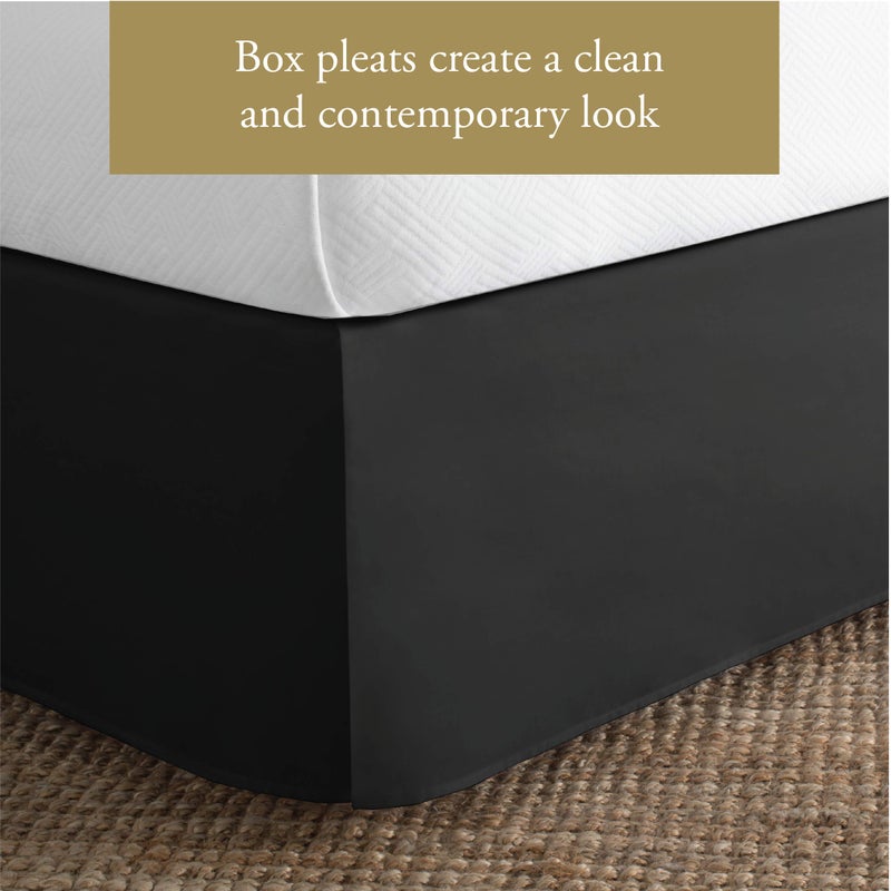 Levinsohn Luxury Hotel Tailored Bed Skirt, Box Pleats, 14 Inch Drop, King, Black - Image 5