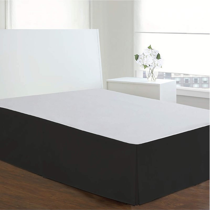 Levinsohn Luxury Hotel Tailored Bed Skirt, Box Pleats, 14 Inch Drop, King, Black - Image 2