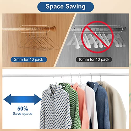 SPECILITE Wire Metal Clothes Hangers Bulk 200 Pack for Standard Size Suits, Coats, Shirts, Pants, Skirts, Space Saving, Non Slip,16 Inch 12 Gauge Ultra Thin, Silver - Image 4