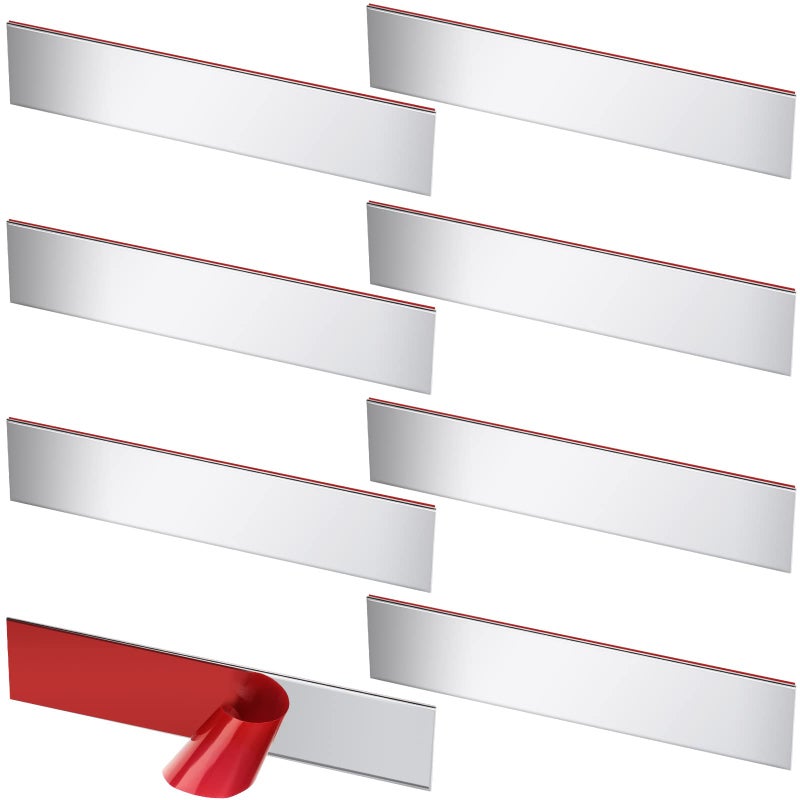Oudain 8 Pcs Garage Door Seal Garage Door Rodent Shield Stainless Steel Door Guard Self Adhesive Barrier for Indoor Outdoor Home