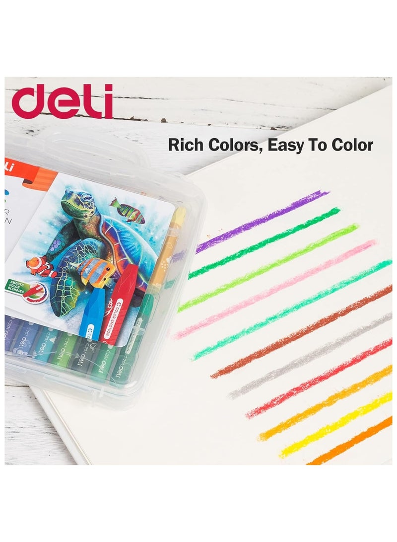 Deli 24-Piece Oil Pastels In Plastic Box - Image 4