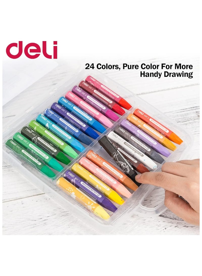 Deli 24-Piece Oil Pastels In Plastic Box - Image 2