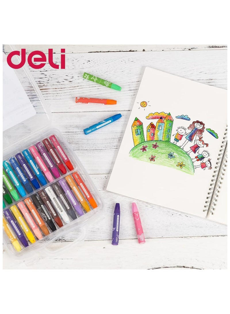 Deli 24-Piece Oil Pastels In Plastic Box - Image 5