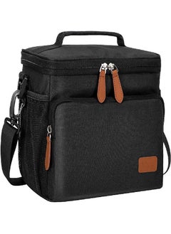 Voova Large Lunch Bag 12 Can (10L) Insulated Leakproof Soft Lunch Box for Adult Men Women, Collapsible Portable Small Cooler Bag Bento Lunchbox for Work Beach Picnic Camping, Black