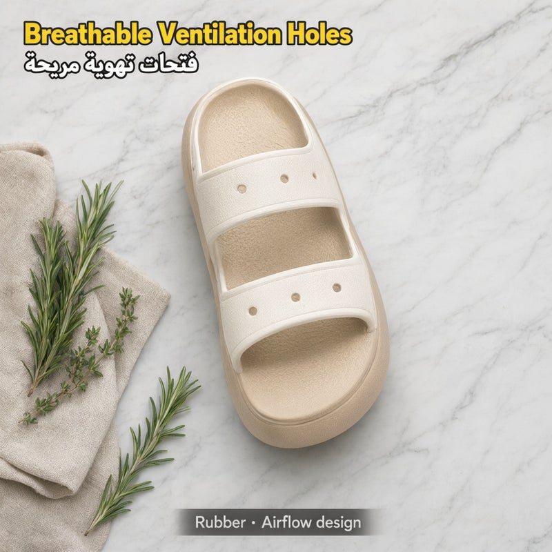 Women Summer Platform Sandals Lightweight Double Strap Beach Slippers - Image 3