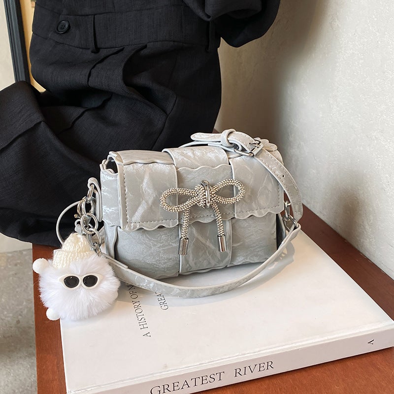 Bow Shoulder Underarm Bag Women'S Casual Handbag Fashionable Stylish Small Square Bag Crossbody Bag - Image 4