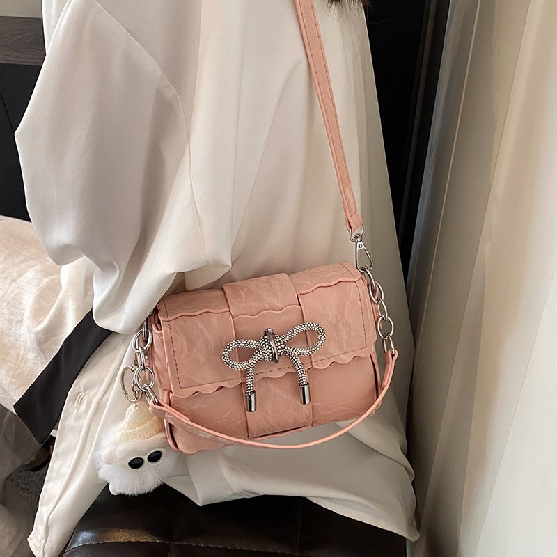 Bow Shoulder Underarm Bag Women'S Casual Handbag Fashionable Stylish Small Square Bag Crossbody Bag - Image 5