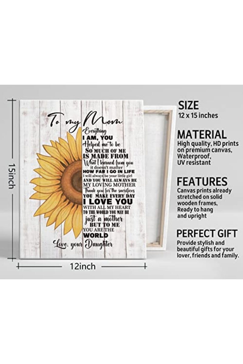 WKYAER Inspirational Canvas Wall Art for Mom - Image 3