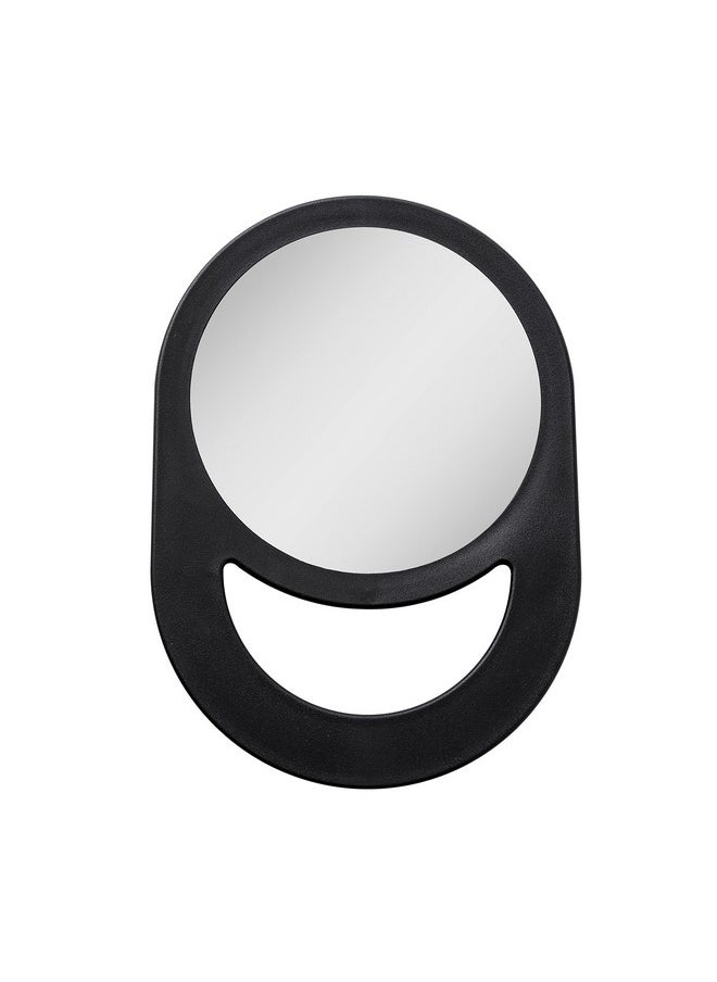 Zadro 10X7 Oblong Hand Mirror 6 Dia. Round Glass Handheld Mirror Modern Ergonomic Handle Pill Shape Handheld Mirror  - Image 1
