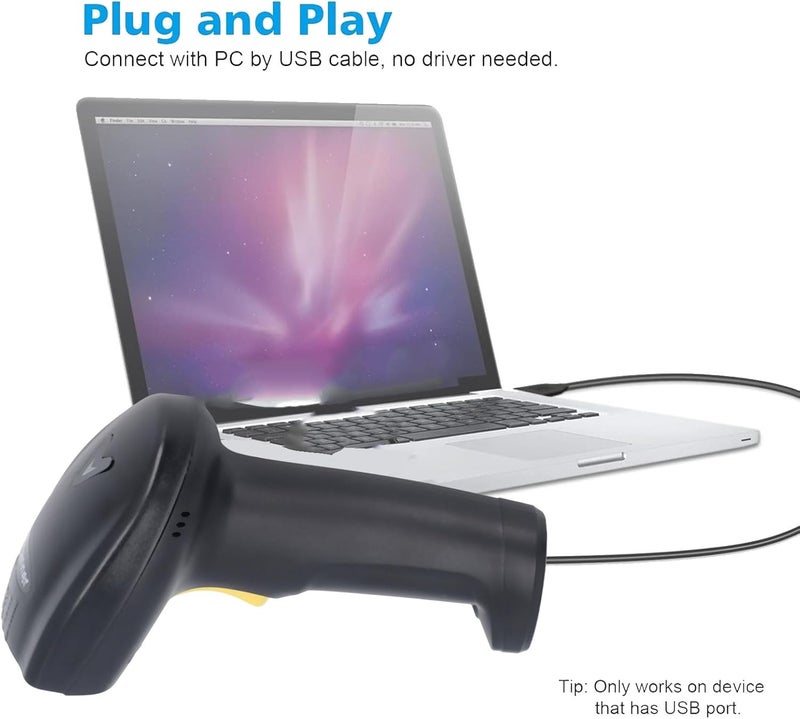 WALFRONT Barcode Scanner 2.4G Wireless Barcode Reader with USB Cable for Inventory Management - Image 4