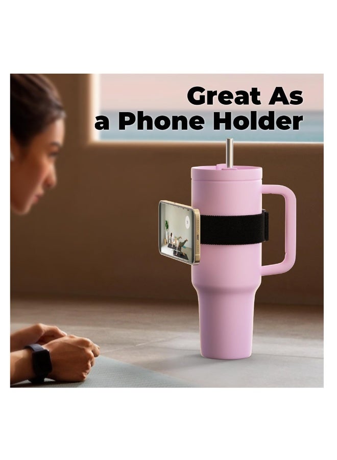 Generic Water Bottle Accessories, Magnetic Strap Phone Holder For Cup, Gym Exercise to Hold Keys and Cell Phone, with 2 Magnetic Ring - Image 2