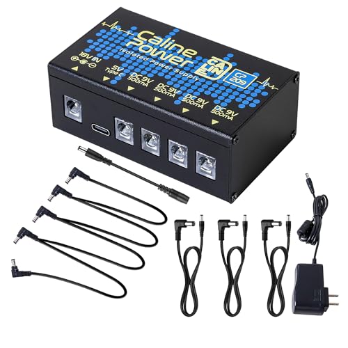 Caline Guitar Pedal Power Supply,9V 500ma Pedal Board Power Supply, Mini True Isolated Pedal Power Supply With Type-C Outlet and 4 Way Daisy Chain - Image 1