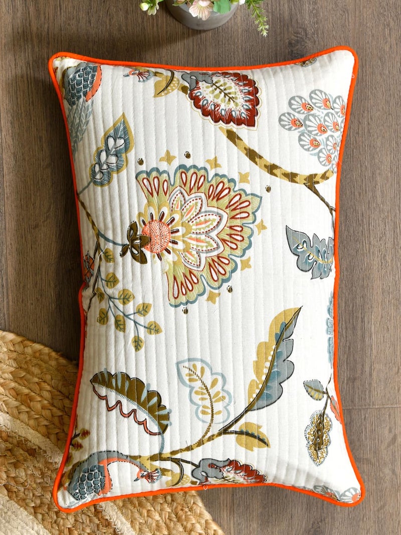 Clasiko Cotton Cushion Covers Set of 2; 12x18 Inches; Multicolor Peacock - Image 5