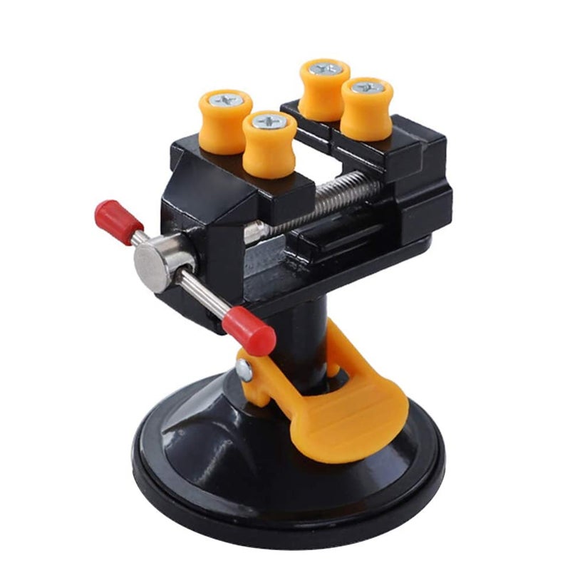 Mini Suction Vise Clamp Bench Clamp Universal Table Vise Vacuum Base 360 Degrees Swiveling for DIY Sculpture Craft Carving - Image 1