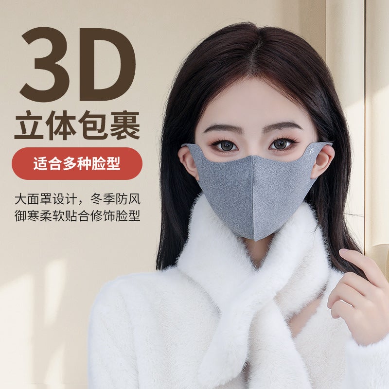 Warm Mask Women'S Winter High Face Value Eye Protection Corner Showing Face Small Thickened Wind-Proof Cold-Proof Fashion Mask Men'S 3D Trendy - Image 4