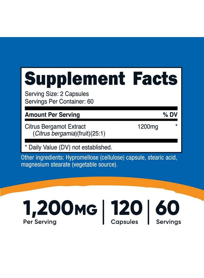 كبسولات نيوتريكوست بنكهة البرغموت الحمضي ١٢٠٠ ملغ، ١٢٠ كبسولة - مستخلص البرغموت ٢٥:١ - ٦٠ حصة، خالية من الغلوتين، نباتية وغير معدلة وراثيًا - Image 2