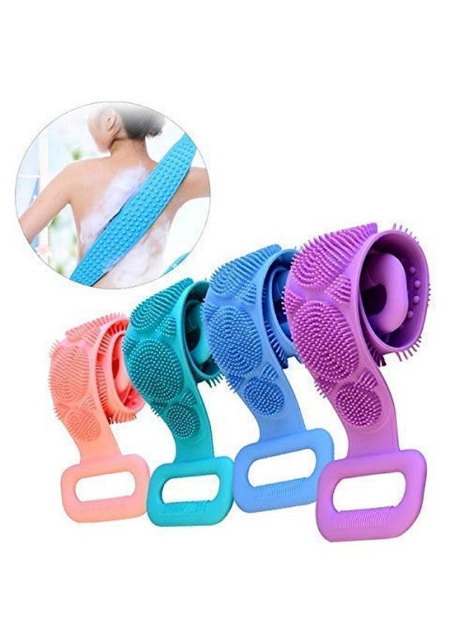 GIMMICK Silicone Body Brush Back Scrubber, Double Side Bathing Brush for Skin Deep Cleaning Massage, Dead Skin Removal Exfoliating Belt for Shower, Easy to Clean, for Men & Women (Multi color) - Image 3