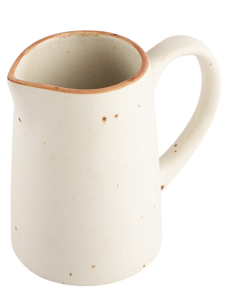 MIAH Decor The Bhumi Collection Ceramic Handmade Stoneware Water Jug/Pitcher with Handle (Matte Finish/Beige/ 5"x3"x5.5"/750 ml/Dishwasher & Microwave Safe) MD-677 - Image 3