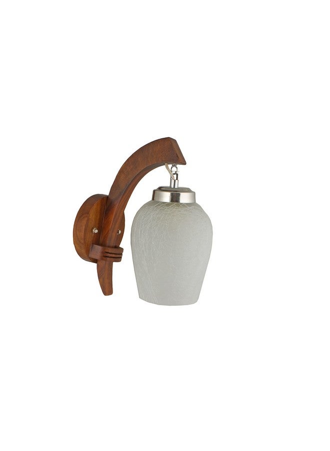 SINOMAN مصباح حائط خشبي SINOMAN بذراع متأرجح مع ظل زجاجي أبيض مصنفر، ضوء مزخرف حديث مثبت على الحائط مثالي لغرفة المعيشة، غرفة النوم، الشرفة، الدرج في المنزل والمكتب (لمبة غير مشمولة) - Image 5