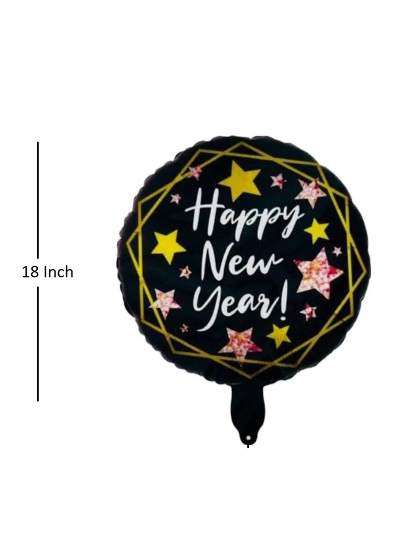 Boxwoods 4 Pcs Of Happy New Year Foil Balloons With Acrylic Cake topper  - Image 3