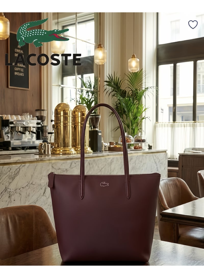 Lacoste Women's L12.12 Concept Fashion Versatile Large Capacity Zipper Handbag Single Shoulder Bag Tote Bag Camera Bag Medium - Image 1
