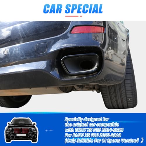 YIWANG Stainless Exhaust Muffler Tail Pipe Trim Cover For BMW X5 F15 X6 F16 2014-2019 Tail Throat Vent Decorative Accessories(Suitable For M Sports Version） - Image 4