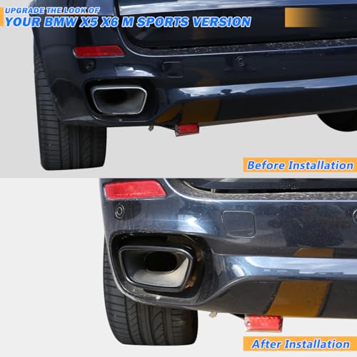 YIWANG Stainless Exhaust Muffler Tail Pipe Trim Cover For BMW X5 F15 X6 F16 2014-2019 Tail Throat Vent Decorative Accessories(Suitable For M Sports Version） - Image 3